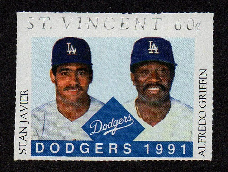 ST. VINCENT, MNH STAMP BASEBALL PLAYERS STAN JAVIER & ALFREDO GRIFFIN, DODGERS - Image 1 of 1