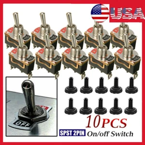 10 piezas interruptor de desplazamiento de palanca de conmutación de 12 V SPST ENCENDIDO luz de tablero de automóvil barco marino tractor - Imagen 1 de 9