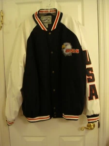 Men's Steve & Barry's Brand Red White & Blue USA Eagle Bomber Jacket Size XXXL - Picture 1 of 10