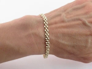Bracciale Maglia Pantera Oro Giallo 14k 7" - Foto 1 di 7