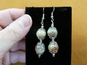 DP1-46-3 12mm REAL DINOSAUR POOP bead EARRINGS dangle Utah Dino Coprolite Fossil - Picture 1 of 1