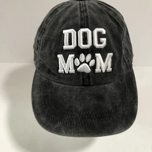 Dog Mom Baseball Cap Hat Gray With White Embroidery Adjustable - Picture 1 of 9
