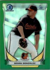 2014 Bowman Chrome Draft Green Refractors #CDP85 Brian Gonzalez /150