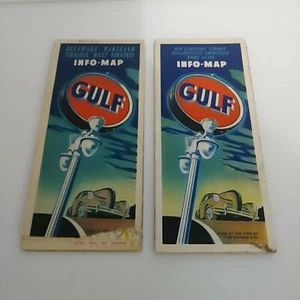 GULF INFO MAPS Delaware Maryland Connecticut Rhode Island & More Vintage - Picture 1 of 2