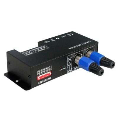3 Channel RGB DMX Decoder with RJ45 and XLR plug &DMX512 Dimmer Driver DC12-24V - Image 1 of 4