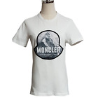 MONCLER White Original Cotton T-Shirt with Mountain Print Sz XS/S