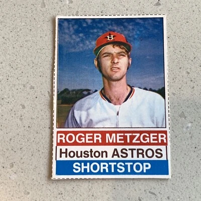 1976 Hostess Roger Metzger # 67 Houston Astros MLB Baseball Card Hand Cut - Image 1 of 2