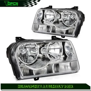 For Chrysler 300C 2005-2010 Headlights Assembly Pair Left + Right Sides - Picture 1 of 8