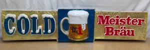 Rare Large Meister Brau Cold Beer Sign The Big 1 Non Lighted 43x11" - Picture 1 of 7