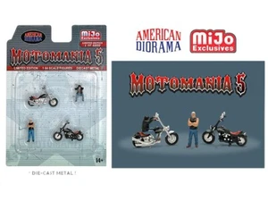 American Diorama 1:64 Motomania 5 New Chopper Bikes Diecast Figures AD-76512-3D - Picture 1 of 2