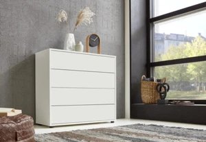 Kommode Mailand 3 in Matt Brillantweiß Schubladenkommode Anrichte Schlafzimmer - Bild 1 von 1