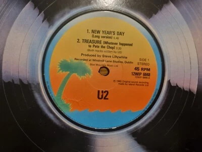 U2 - NEW YEARS DAY Island Records 12” EP 1983 Pop Rock - Image 1 of 4