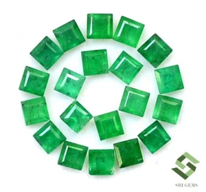 2.75 mm Natural Emerald Square Cut Lot 20 Pcs 2.26 CTS Calibrated Loose Gemstone - Picture 1 of 6