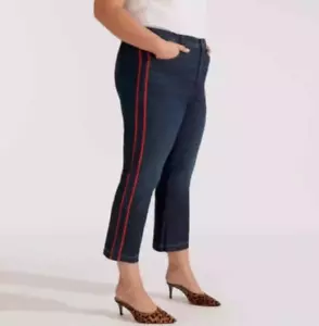 Veronica Beard Carolyn High Rise Baby Boot Cut Tuxedo Stripe Jeans Size 20, NWT! - Picture 1 of 7