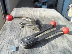 2 Signode Tool 3/8" - 1/2" Tensioner + Strapping Crimper Sealer Strapping Tool - Picture 1 of 15