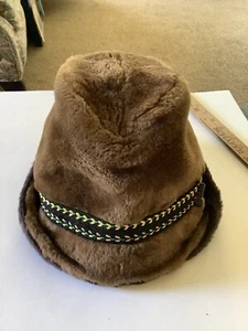 VTG Grunge Hat United Hatters Cap & Millinery Workers Union USA Faux Fur Size L - Picture 1 of 24
