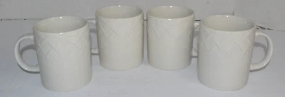 Juego de 4 tazas de café de picnic Oneida blanco en relieve cesta tejido Foto 1 de 2