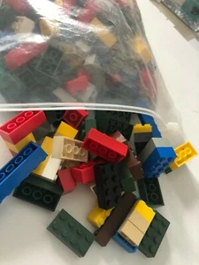 Lot of ONE POUND 16 OUNCES Asst Sizes & Colors LEGO BRICKS BLOCKS Vtg - Picture 1 of 4
