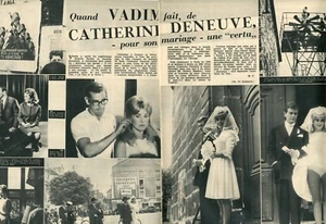 Coupure de presse Clipping 1962 Roger Vadim & Catherine Deneuve (2 pages) - Zdjęcie 1 z 1