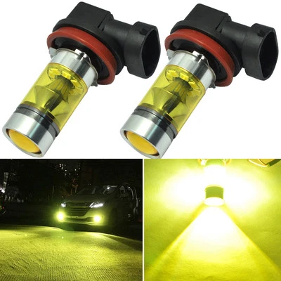 2x 4300K Yellow H11 H8 Samsung LED Fog DRL Light 1500LM 100W Driving Bulb 20SMD - Image 1 of 4
