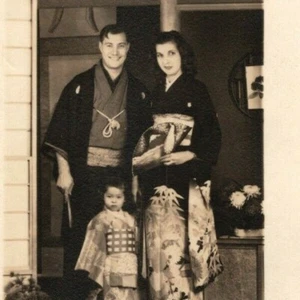 Merry Christmas from Tokyo Family Dad Mom Daughter Cute Breudo Greeting Card - Picture 1 of 3