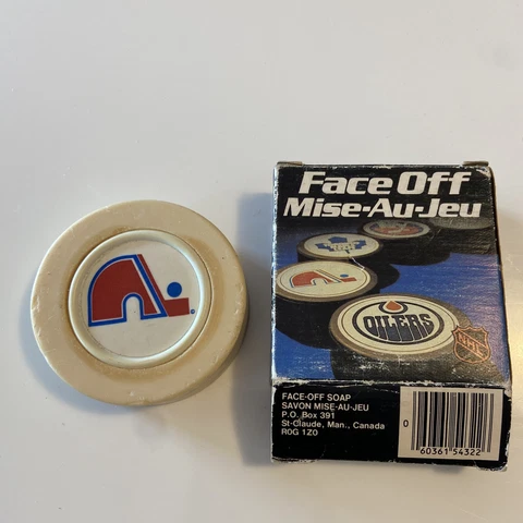 Vintage NHL Quebec Nordiques Hockey Puck Face-Off Soap 3 Inch Souvenir Cover