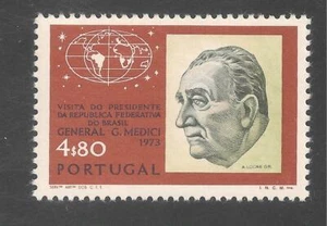 Portugal #1176 (A296) En muy buen estado sin montar o nunca montada - 1973 4,80e General Medici y Mapa del Mundo - Imagen 1 de 1