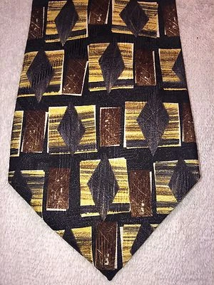 CORBATA HOMBRE BLASS NEGRA CON AZULEJOS MARRÓN OSCURO Y GRIS 3,75 X 58 Foto 1 de 4