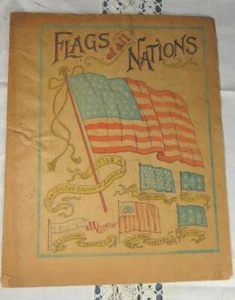 Antique Booklet, HOOD'S SARSAPARILLA  medicine - FLAGS of ALL NATIONS - Good - Picture 1 of 12