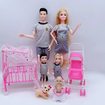 BRANDED Barbie Happy Family Schwangere Mutter Midge Puppe Set - Papa, Mädchen und Baby Spielzeug für