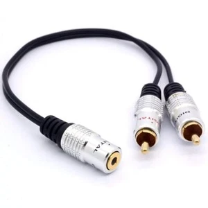 3.5mm to RCA Splitter Cable, 25cm 3.5mm Female Stereo Jack Socket to 2 Phono ... - Picture 1 of 6