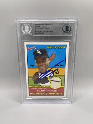 Frank Thomas Signed 2005 Topps Bazooka Moments Game Used Jersey Beckett Auto - Image 1 of 2