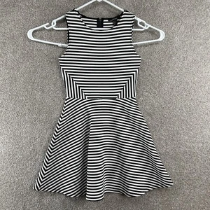 Forever 21 Women's Dress Size Small Black White Striped Sleeveless Zip Closure - Picture 1 of 10