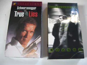 Arnold Schwarzenegger (Lot of 2 VHS) True Lies New/Sealed Watermark & Eraser EX - Picture 1 of 8