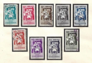 Venezuela: 1951; Bolivar, Scott C419-C427, coat of arms Used only airmail EBBO08 - Picture 1 of 2