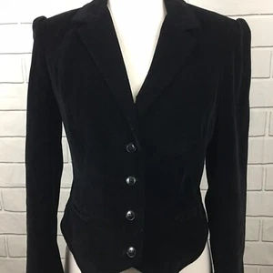 Vintage Present Co Womens Blazer Size 5 Black Velour Jacket Career Wear Japan - Picture 1 of 10