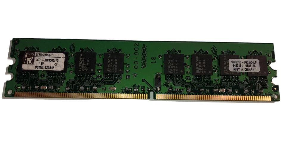 Memoria DDR2 KTH-XW4300/1G Kingston 1GB PC2-5300 DDR2-667MHz CL5 240-Pin# - Immagine 1 di 1