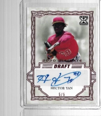 2020 LEAF ULTIMATE DRAFT HECTOR YAN ROOKIE/RC AUTO 5/5 Low Print! - Image 1 of 2
