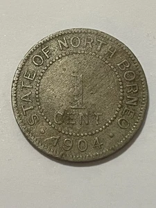 👀NORTH BORNEO 1904 1 CENT COIN NICE DETAILS SCARCE ANTIQUE 👀 - Picture 1 of 2
