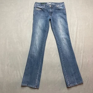 Wrangler Rock 47 Jeans Womens 5 Blue Ultra Low Rise Bootcut Denim Cowgirl Bling - Picture 1 of 13