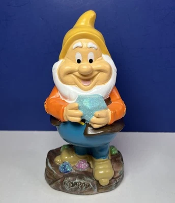 "Estatua de jardín feliz de 8"" de Blancanieves y los siete enanitos Disney" Foto 1 de 4