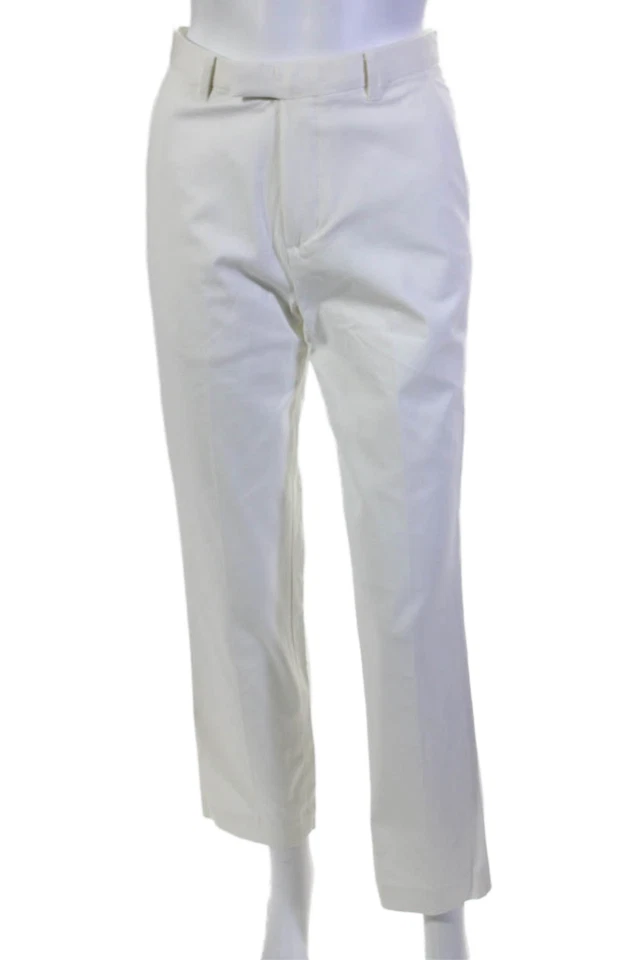 Calvin Klein Boys Cotton Four Pocket Mid-Rise Tapered Pants White Size 14R - Image 1 of 4