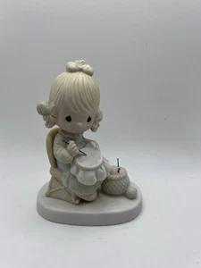 Precious Moments Jonathan And David Mother Sew Dear 1979 Figurine E-3106 - Picture 1 of 10