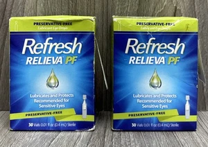 LOT OF 2 Refresh Relieva PF Lubricant Eye Drops Sealed 30 EACH Vials EXP 2/2026+ - Picture 1 of 1