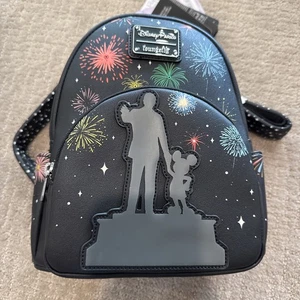 Disney Parks 100 Walt & Mickey Mouse Partners Light-Up Loungefly Mini Backpack - Picture 1 of 10