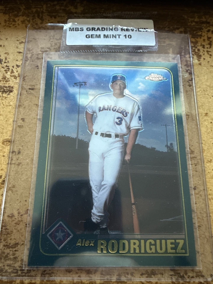 2001 Topps Chrome Alex Rodriguez #587 MBS Graded 10 Gem Mint Texas Rangers Card - Image 1 of 1