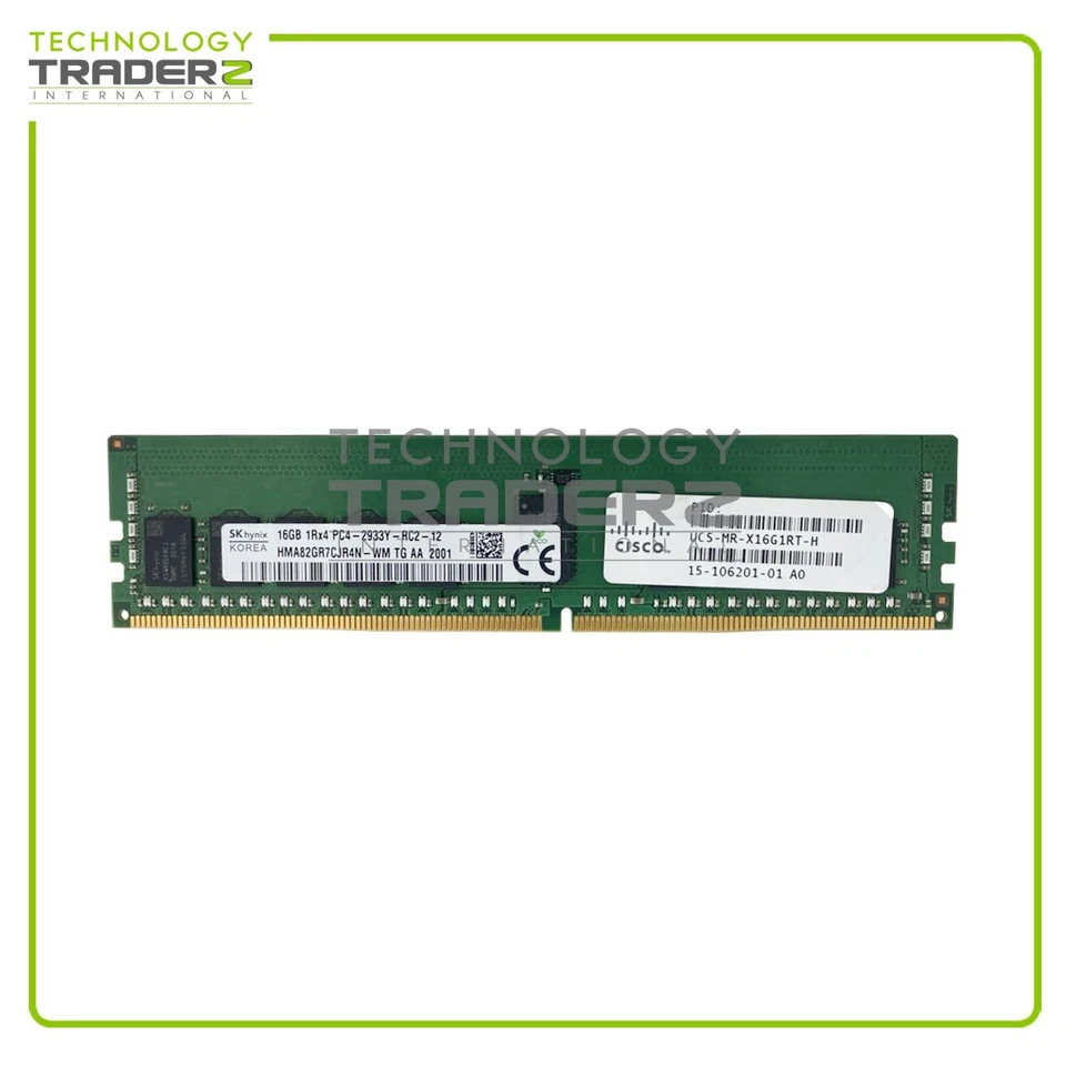 UCS-MR-X16G1RT-H Cisco 16GB PC4-23400 DDR4-2933MHz ECC 1Rx4 Memory 15-106201-01 - Image 1 of 1