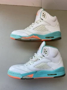 Nike Air Jordan 5 Retro GS 'Light Aqua' Zapatos Jóvenes Blanco 440892-100 Talla 8 Y - Imagen 1 de 13