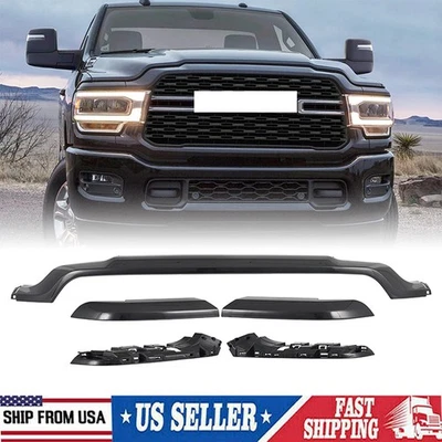 New Matte Black Front Upper Grille Molding Trim Fits For 2019 2020-2024 Ram 2500 - Image 1 of 4