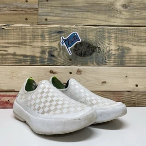 Zapatos informales sin cordones OOFOS OOmg eeZee Recovery para mujer talla 7 blancos a cuadros” - Imagen 1 de 12